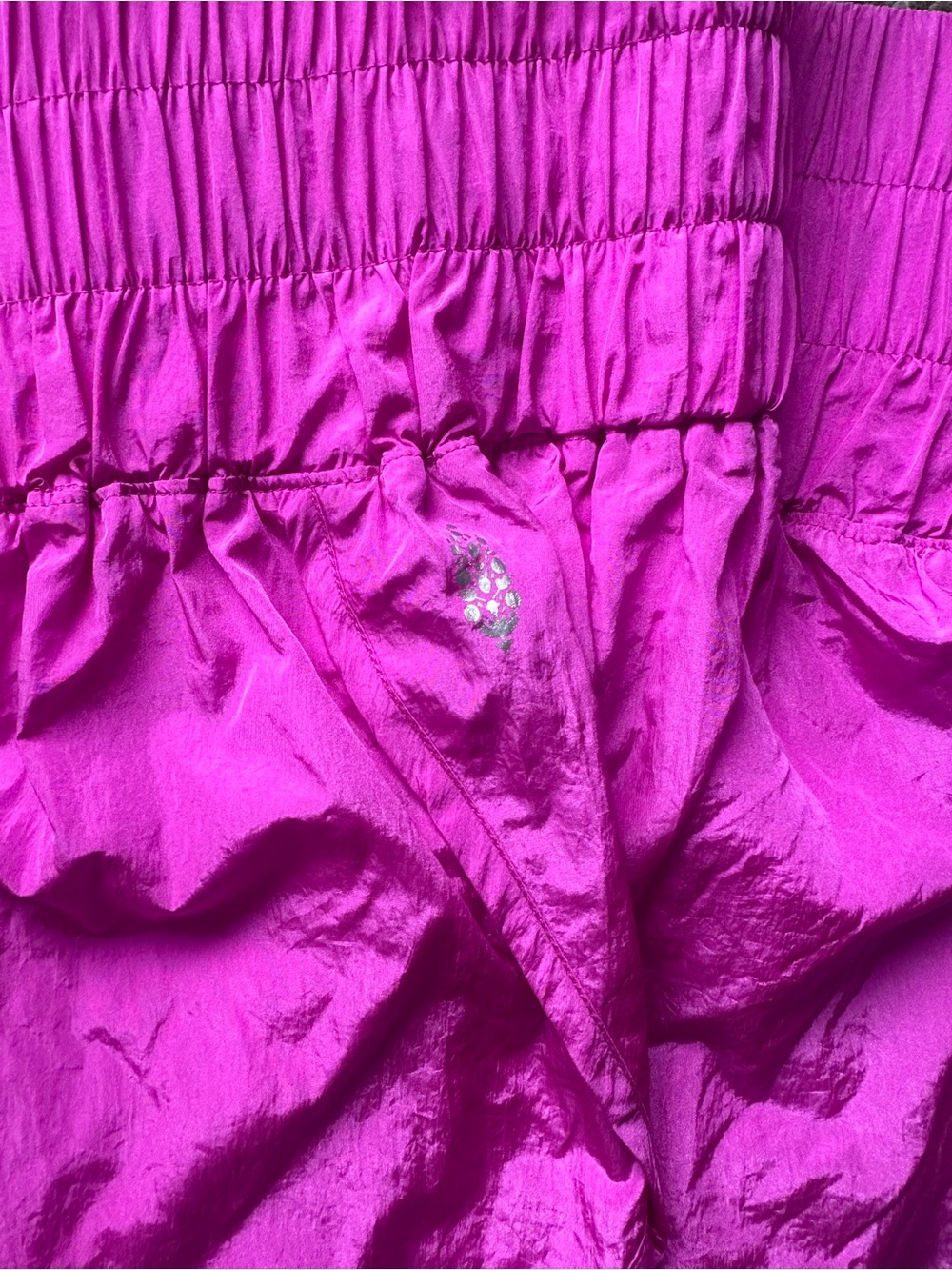 The Way Home FP Movement Bright Pink Smocked Waist Athletic Shorts - Picture 3 of 5